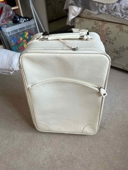 Photo of free Small White Leather suitcase (High Wycombe) #1