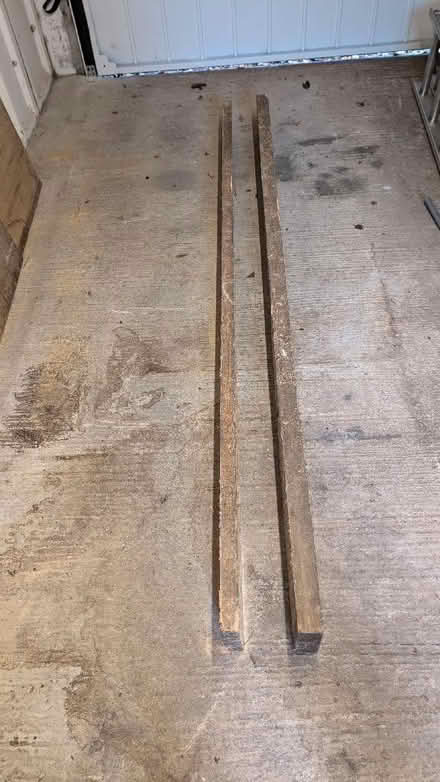 Photo of free Two wooden planks 7ft6in long, 6in wide, 2in and 1.5in deep (Ellenbrook M28) #2