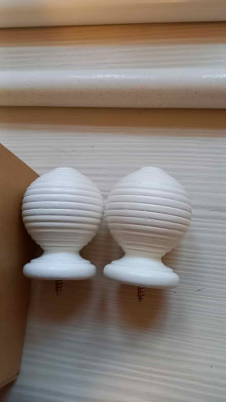 Photo of free Curtain pole with brackets, finials and rings (Watton at Stone SG14) #2