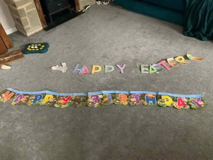 Photo of free Birthday/Easter bunting (ST3 Lightwood) #1