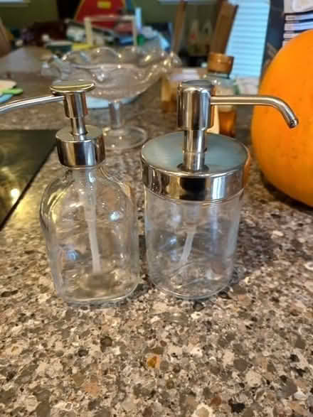 Photo of free Two glass soap dispensers (Ellesmere Park M6) #1