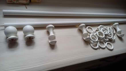 Photo of free Curtain pole with brackets, finials and rings (Watton at Stone SG14) #1