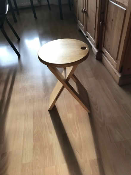 Photo of free Small wooden stool, which folds lengthwise for storage. (AB11) #1