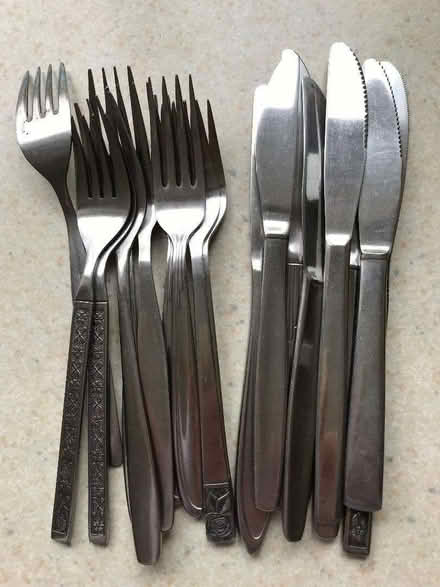 Photo of free 10 forks and 8 knives (Cookridge LS16) #1