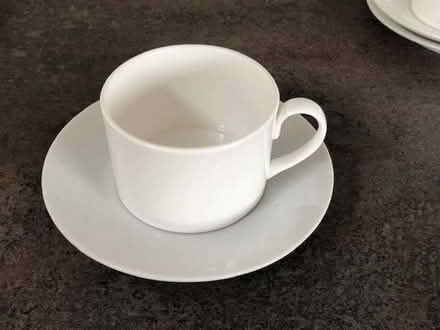 Photo of free Six plain white cups and saucers (Stoke St Milborough SY8) #2