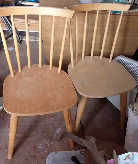 Photo of free 2 wooden dining chairs (Battle TN33) #1
