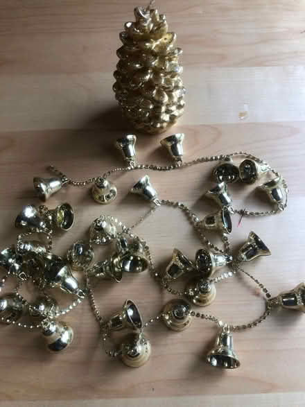 Photo of free Gold Christmas Bells and Candle (North Tonbridge TN9) #2
