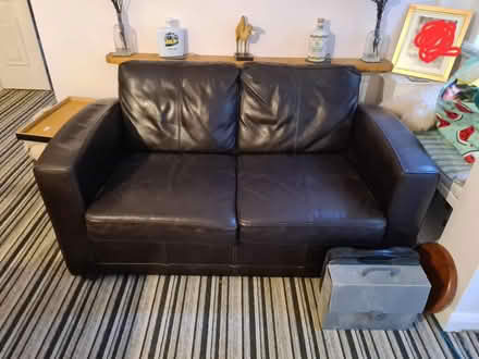 Photo of free Small (ish) leather sofa (TQ1) #1