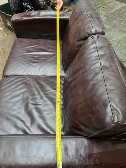 Photo of free Small (ish) leather sofa (TQ1) #2