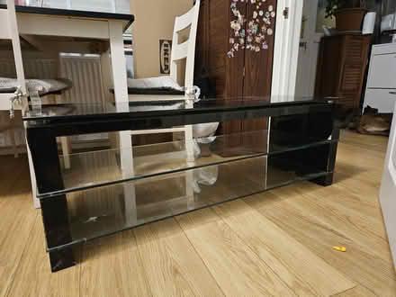 Photo of free Black glass unit-tv stand (Slough, SL2) #4