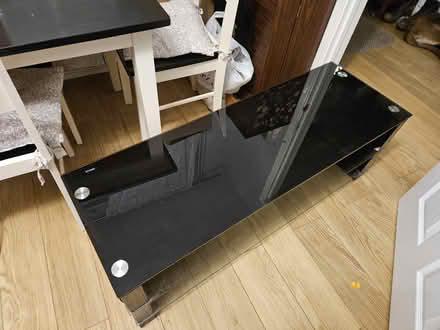 Photo of free Black glass unit-tv stand (Slough, SL2) #3