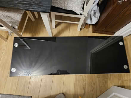 Photo of free Black glass unit-tv stand (Slough, SL2) #2