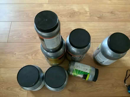 Photo of free Silver/grey plastic drums (Riseley, Bedford) #1