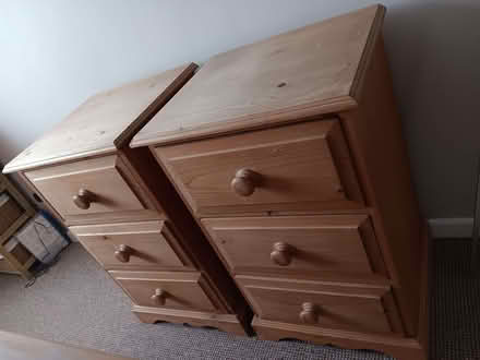 Photo of free Pair of pine bedside cupboards (Market Deeping CP) #1