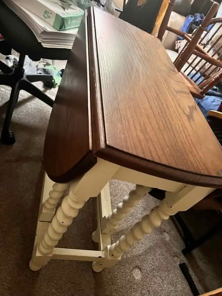 Photo of free Drop leaf table and two chairs (CW8) #2