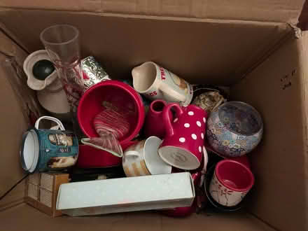 Photo of free Three boxes of cups, plates, jugs (Heaton Mersey SK4) #1