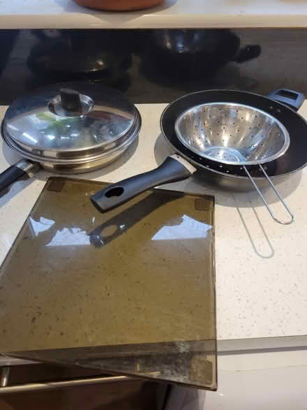 Photo of free pans, Wok, glass sq for worktop (Heath Grove, Buxton) #1