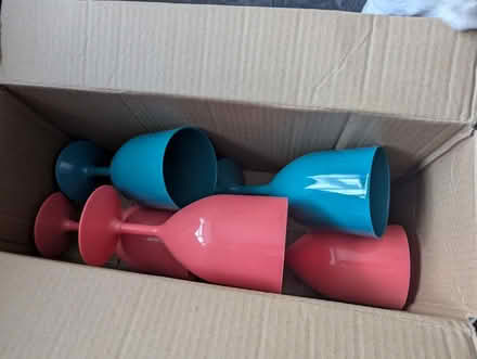 Photo of free Pink and blue plastic goblets (Chessington KT9) #1