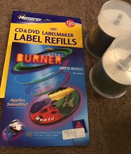 Photo of free Blank writable CD/Dvd with labels (Serra park area) #1
