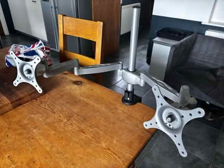 Photo of free Twin computer monitor desk stand (Monkland HR6) #1