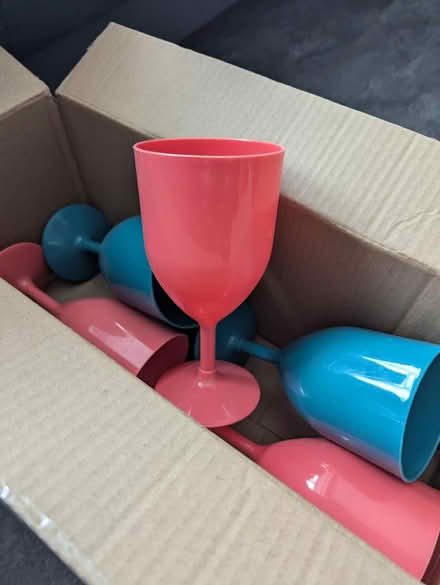 Photo of free Pink and blue plastic goblets (Chessington KT9) #2