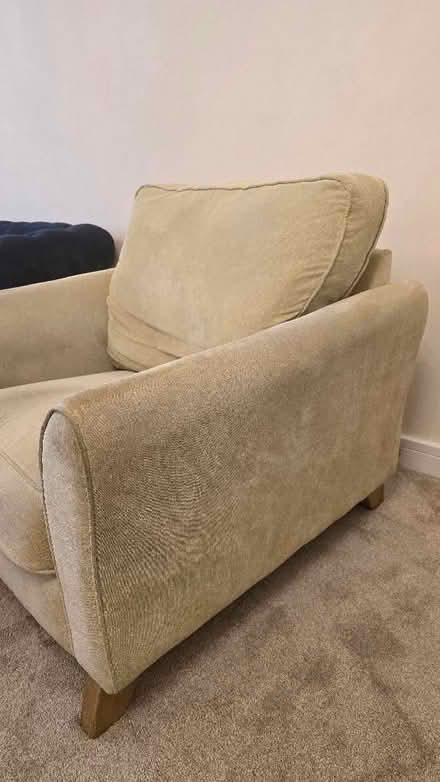 Photo of free Armchair from Furniture Land, light green with oak legs With (Aston S26) #3