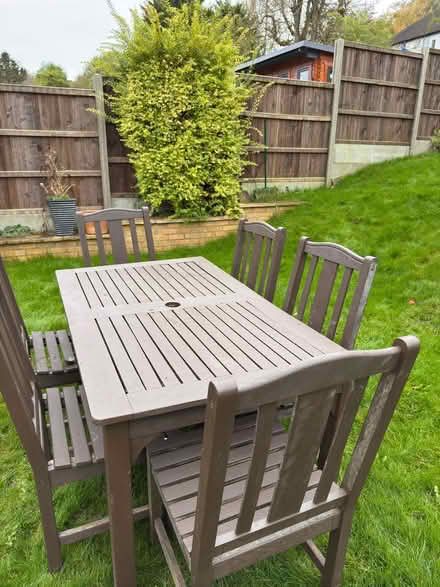 Photo of free 6 seater hardwood table (Caterham CR3 6) #1