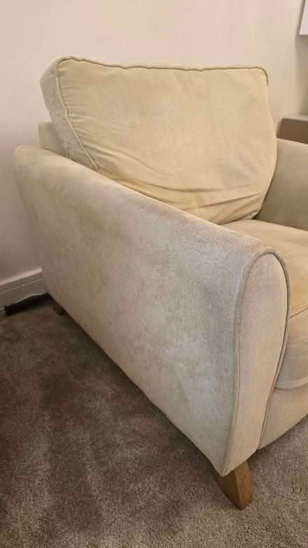 Photo of free Armchair from Furniture Land, light green with oak legs With (Aston S26) #4