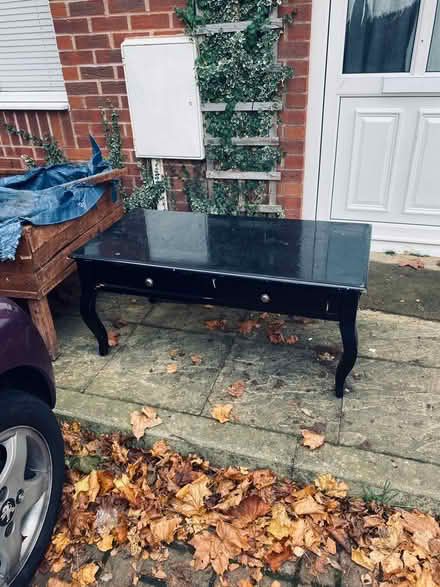 Photo of free Gloss black wooden coffee table (Loughborough LE11) #1