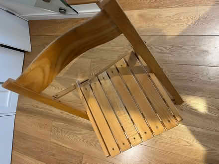 Photo of free Set of four fold up wooden chairs (Kensington W8) #2