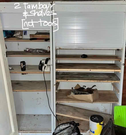 Photo of free 2 steel tambour cabinets & shelves (Bournemouth BH3) #1
