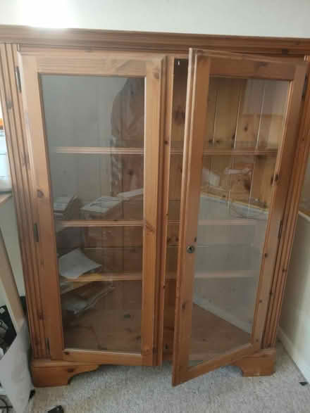Photo of free Wood cabinet with glass doors (Whitchurch-on-Thames RG8) #1