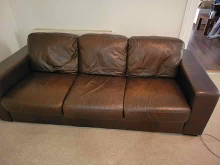 Photo of free 3 seater sofa, Like new, Brown (SK17 9H, Heath Grove, Buxton) #1