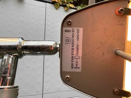 Photo of free Dual lamp (halogen bulbs), ‘silver’ (Blaby, Leicestershire LE8) #1