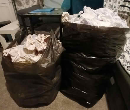 Photo of free 2 large black bags of packing paper (PO7) #1