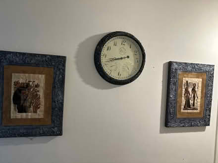 Photo of free Wall clock and handmade canvases (N11 1SZ) #1