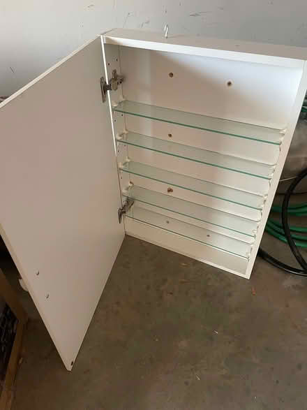 Photo of free White cupboard with glass shelves (Guelph VBA) #2
