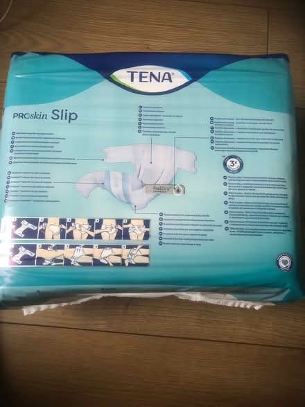 Photo of free 4 unopened packs large Tena slips (West Twerton BA2 1LZ) #3