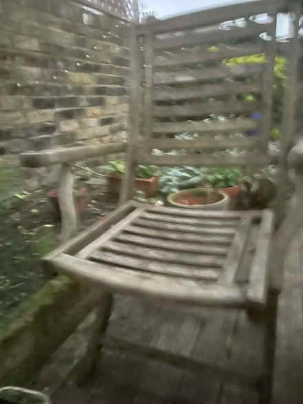 Photo of free Wooden garden chairs x 2 (West Ham E15) #2