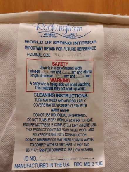 Photo of free Cot mattress (Wokingham RG41) #1