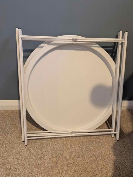 Photo of free 2x round white metal side tables (Maidstone ME15) #1