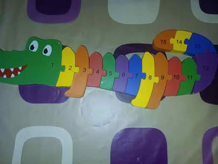 Photo of free Crocodile wooden number puzzle (Odd Down) #1