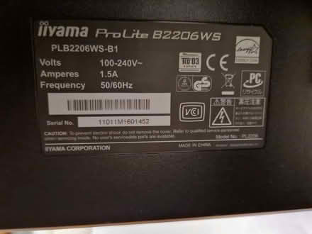 Photo of free 22" Iiyama Prolite Monitor (West Midlands B67) #3