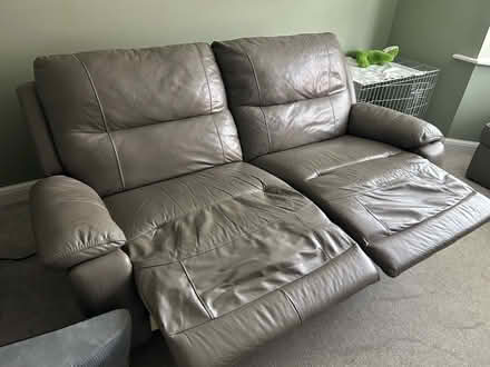 Photo of free 3 seater leather sofa (Thrapston) #1