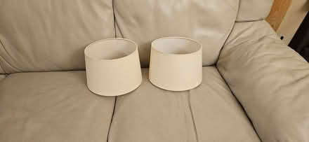 Photo of free Pair cream lampshades. (Slyne-with-Hest LA2) #1