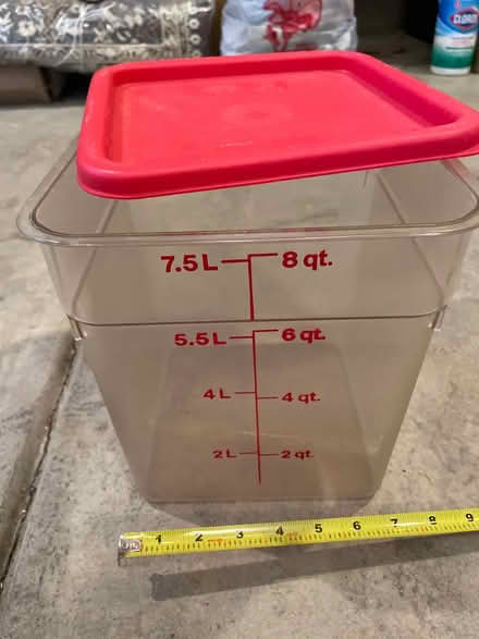 Photo of free Cambro storage container w lid (Lawrence Expy and Hwy 280) #1