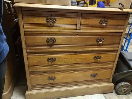 Photo of free Large wooden chest of drawers (Dogmersfield RG27) #1