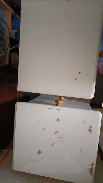 Photo of free 2 White wooden bedside cabinets (Stinchcombe GL11) #2