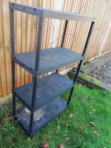 Photo of free Garage /shed plastic storage shelves (Emmer Green RG4) #1