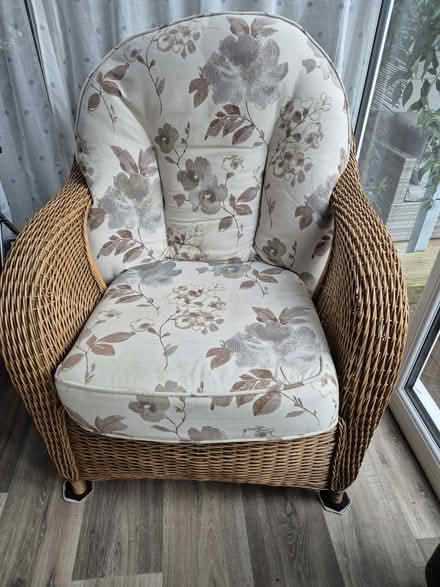 Photo of free Cane 2 seater settee and chair (WR3 Barbourne) #2
